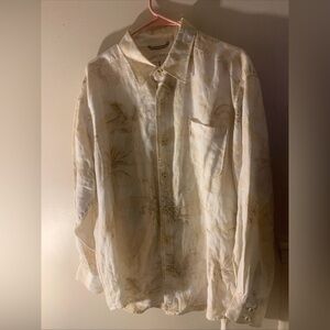 Tommy Bahama Relax Linen Tropical Button Down Size Large